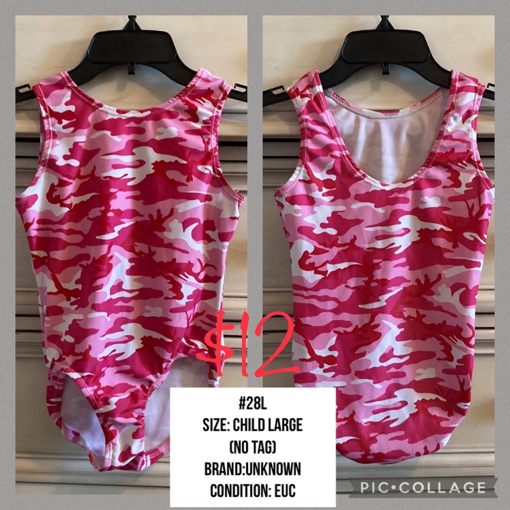 #28L Used Child Large unknown brand Leotard
